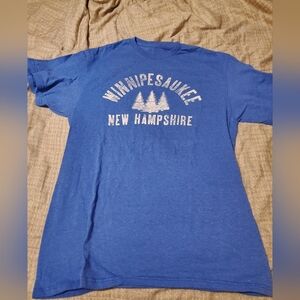 Lake Winnipesaukee New Hampshire Blue Tshirt Large MV Sport